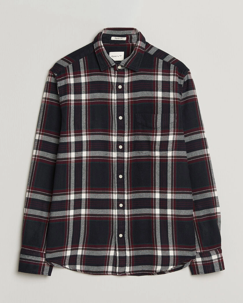 Gant Regular Fit Flannel Checked Overshirt Evening Blue – Blå