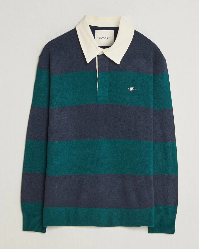 Gant Lambswool Barstriped Rugger Dark Emerald – Flerfärgad