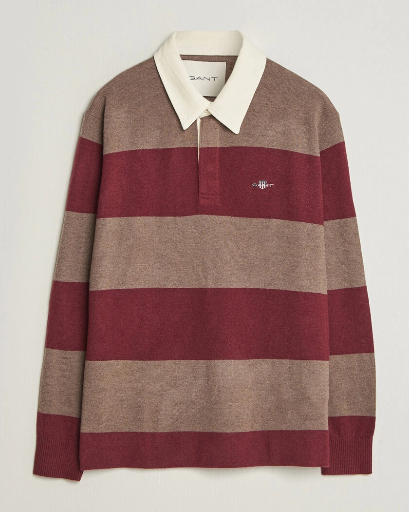 Gant Lambswool Barstriped Rugger Deep Grape Wine – Flerfärgad