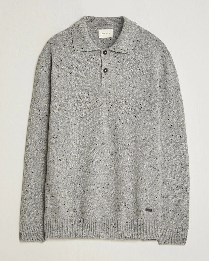 Gant Neps Wool Polo Grey Melange – Grå