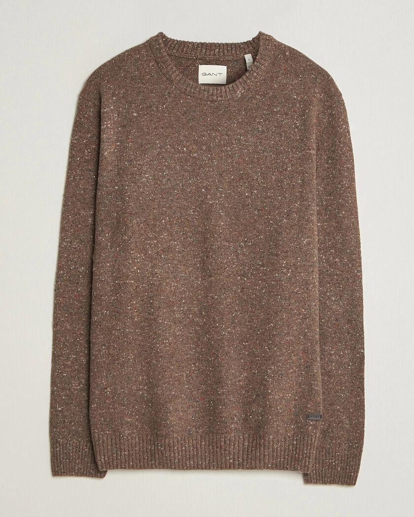 Gant Neps Wool Crew Neck Sweater Faded Taupe – Brun