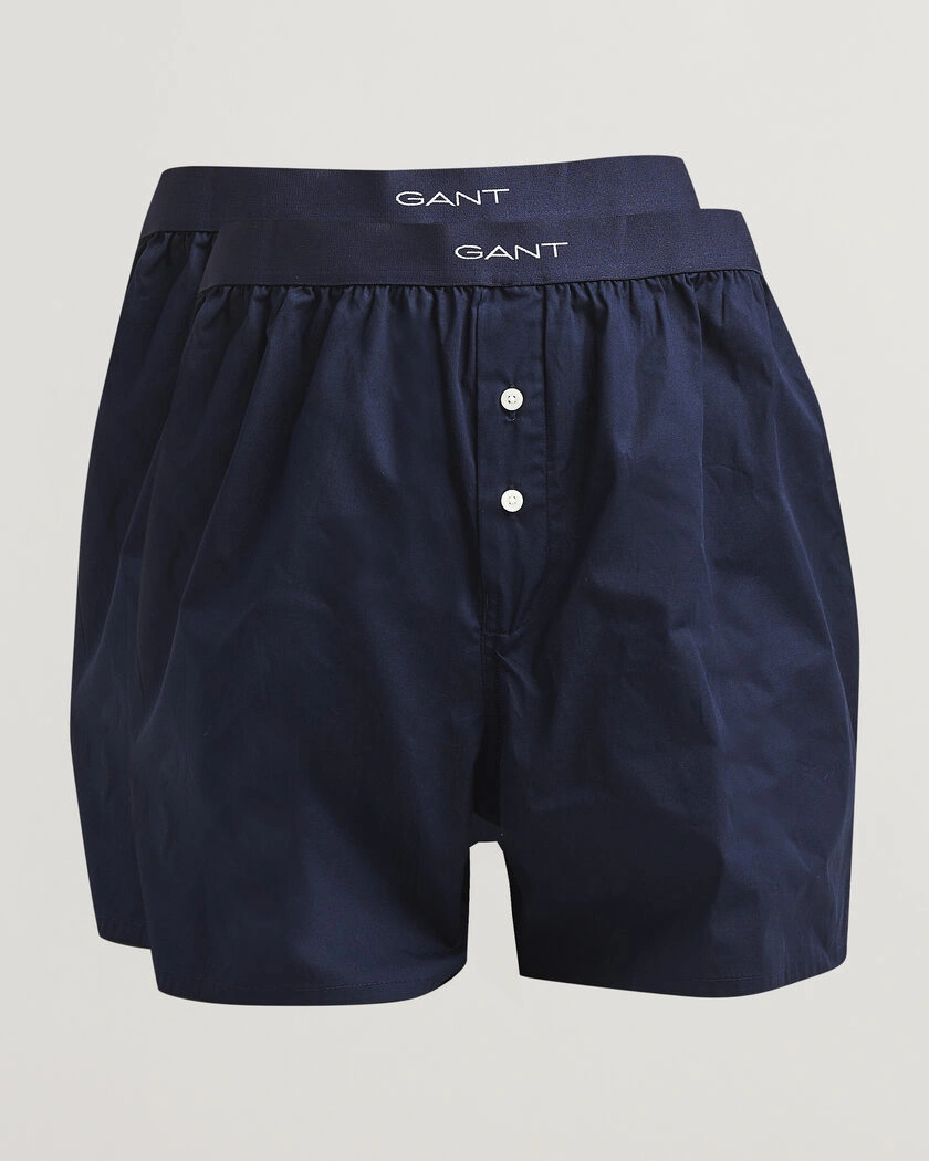 Gant 2-Pack Woven Boxer Shorts Evening Blue – Blå