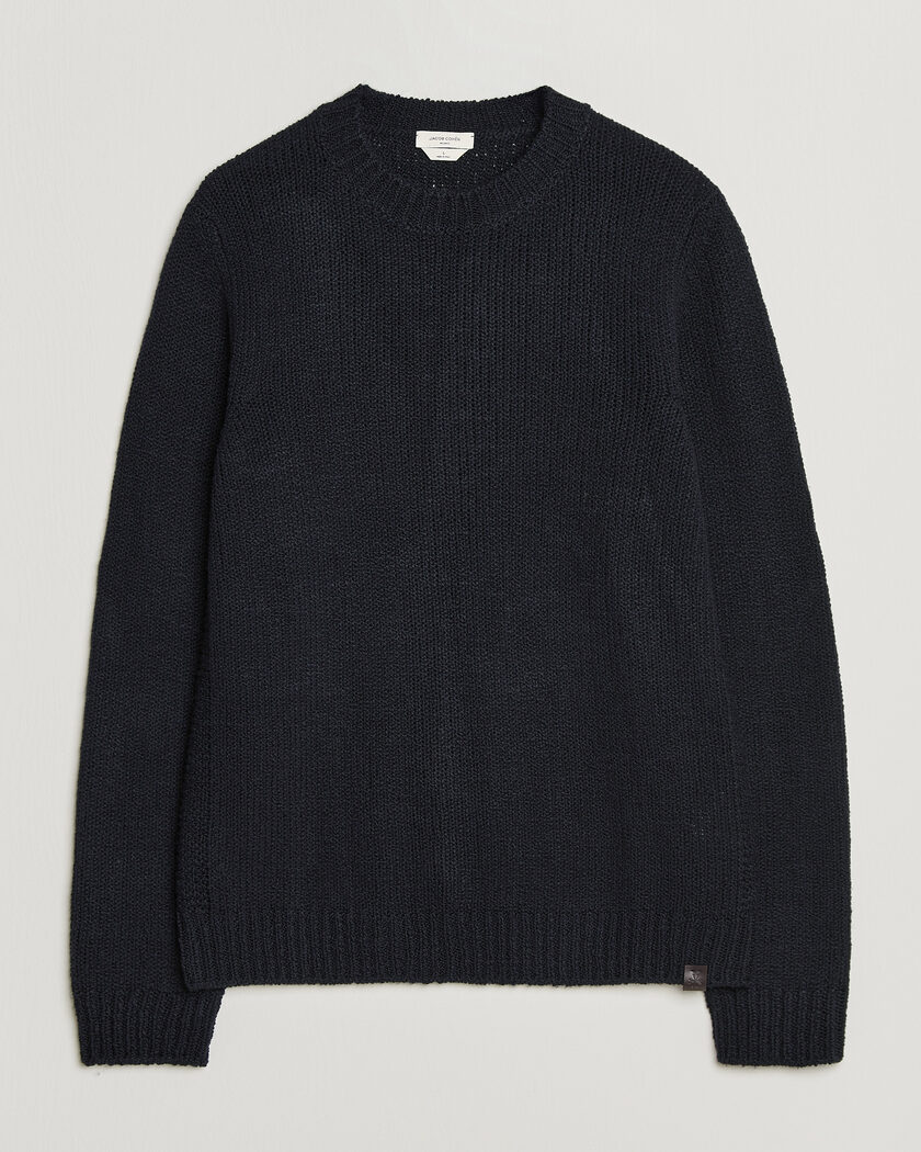 Jacob Cohën Muffled Virgin Wool Link Stitch Sweater Navy – Blå