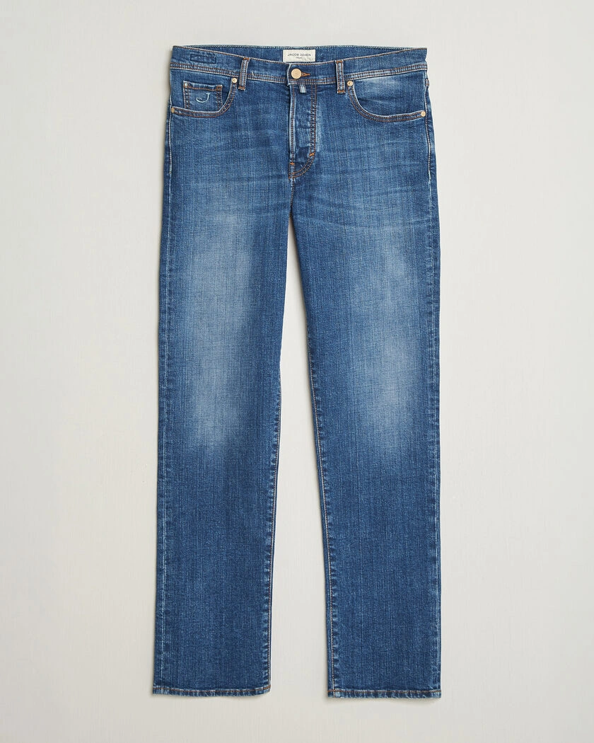 Jacob Cohën Edos Regular Straight Fit Jeans Mid Blue – Blå