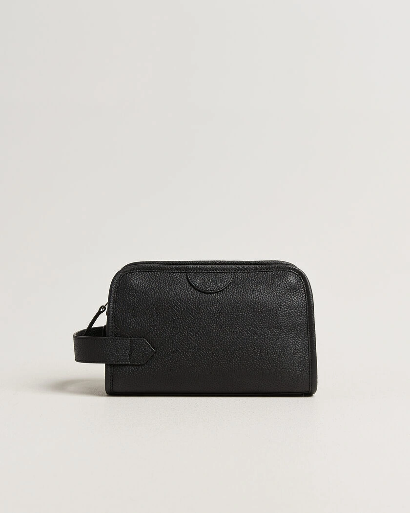 Gant Grained Leather Wash Bag Black – Svart