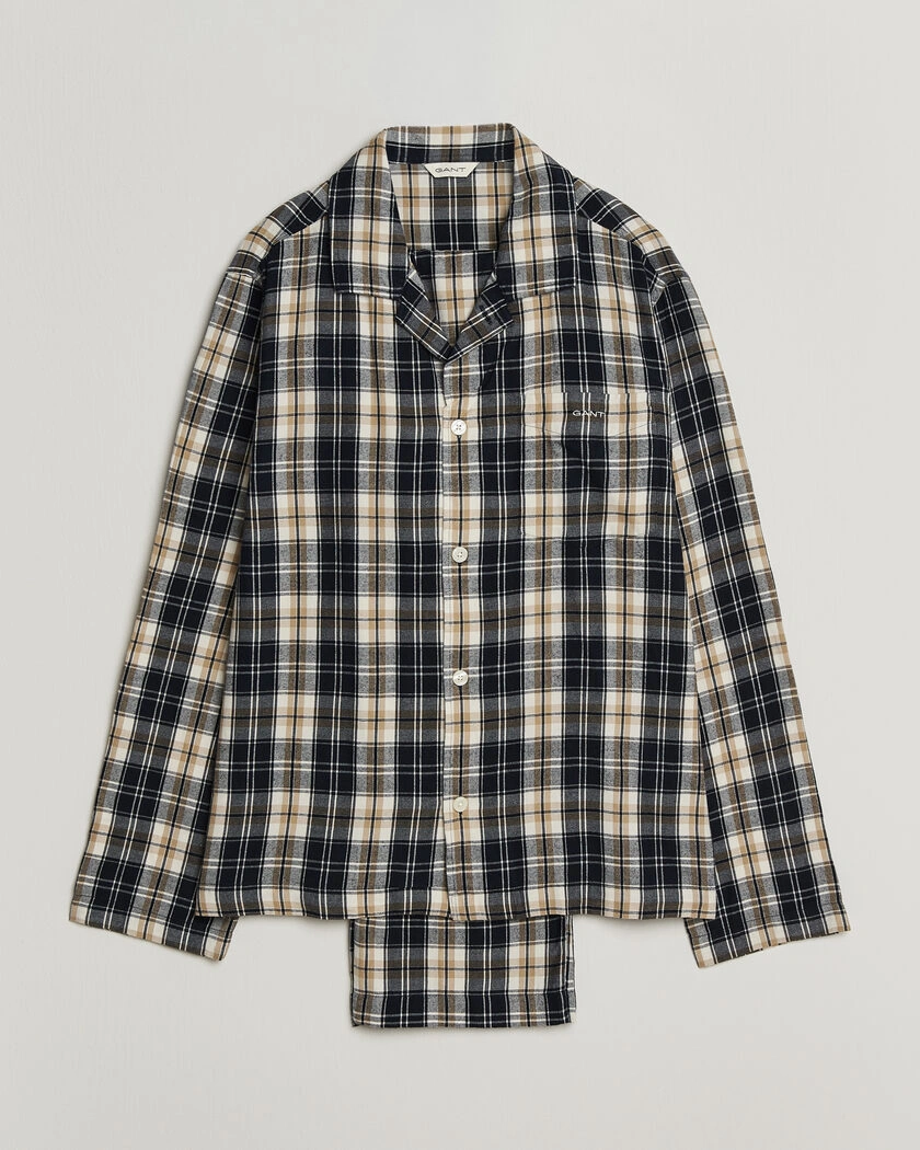 Gant Flannel Checked Pyjama Set Evening Blue – Blå