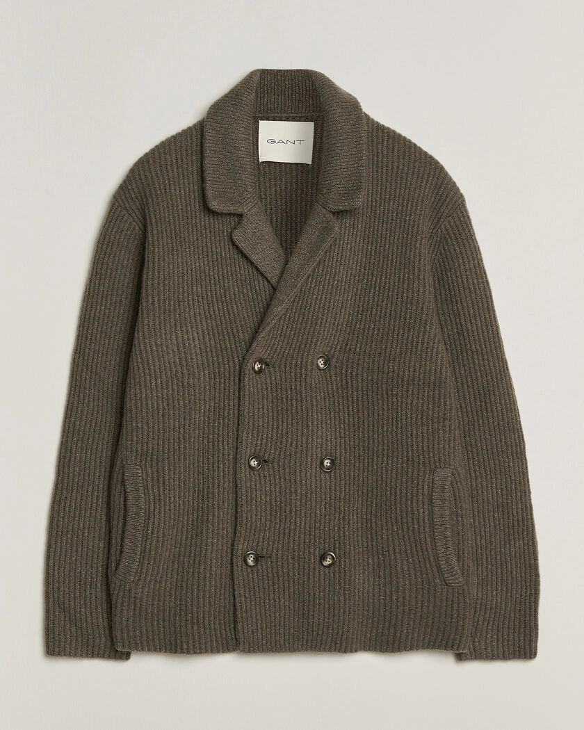 Gant Wool/Yak Knitted Cardigan Faded Taupe – Brun