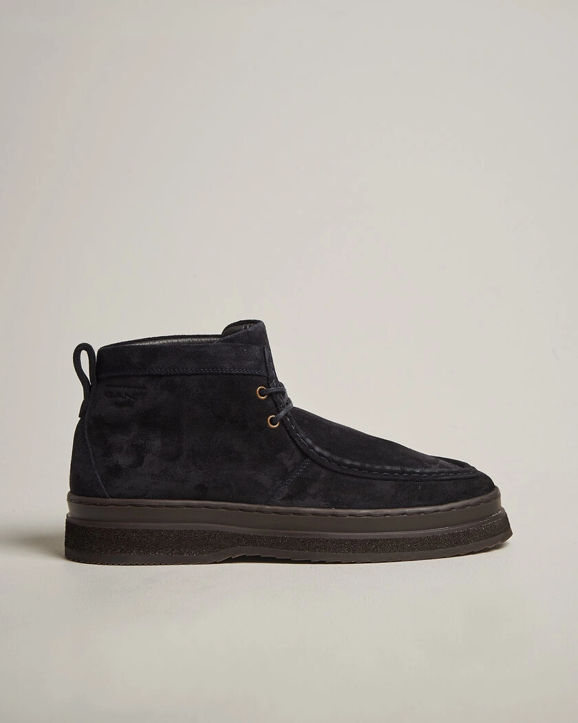 Gant Blistown Shearling Suede Moc Toe Boot Marine – Blå
