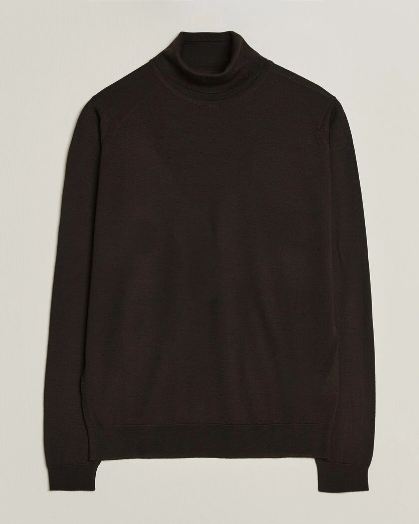 John Smedley Cherwell Extra Fine Merino Rollneck Faulkner Brown – Brun