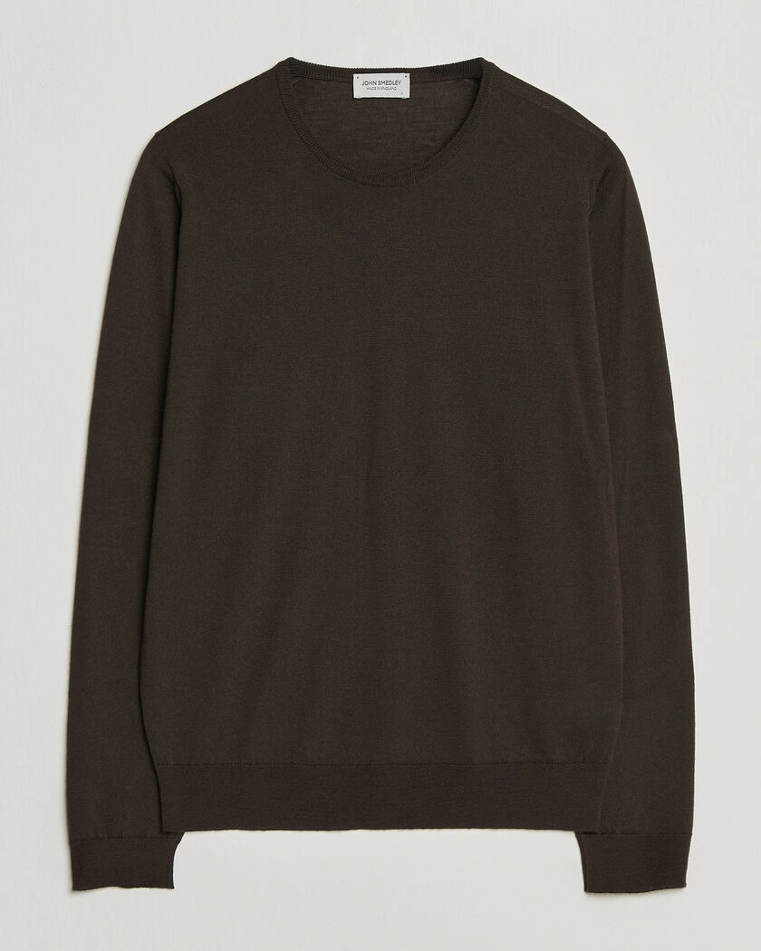 John Smedley Lundy Extra Fine Merino Crew Neck Faulkner Brown – Brun