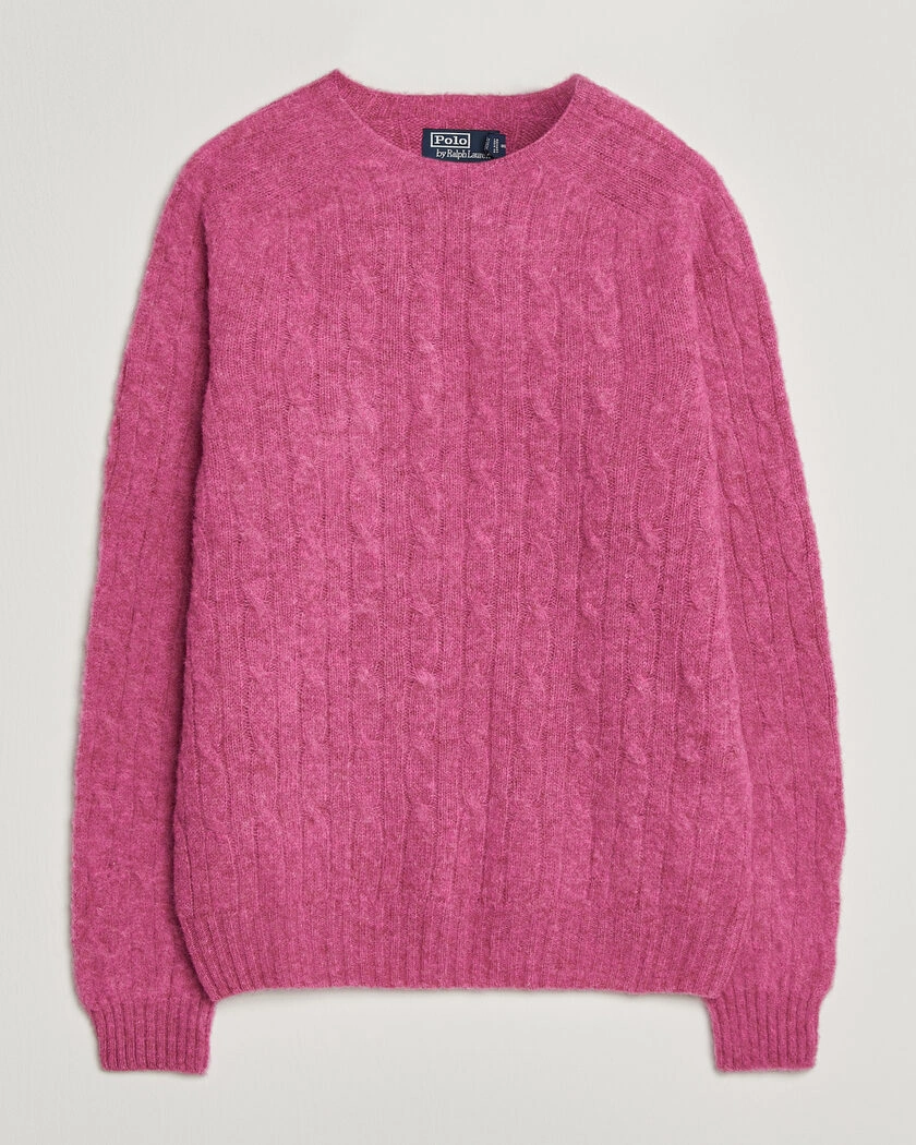 Polo Ralph Lauren Shaggy Cable Merino Pullover Thulian Pink Heather – Rosa