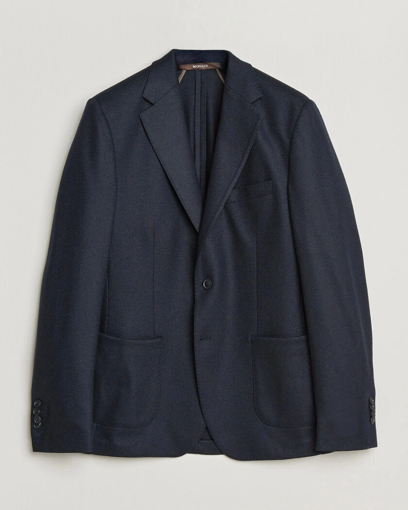 Morris Wool Jersey Blazer Navy – Blå
