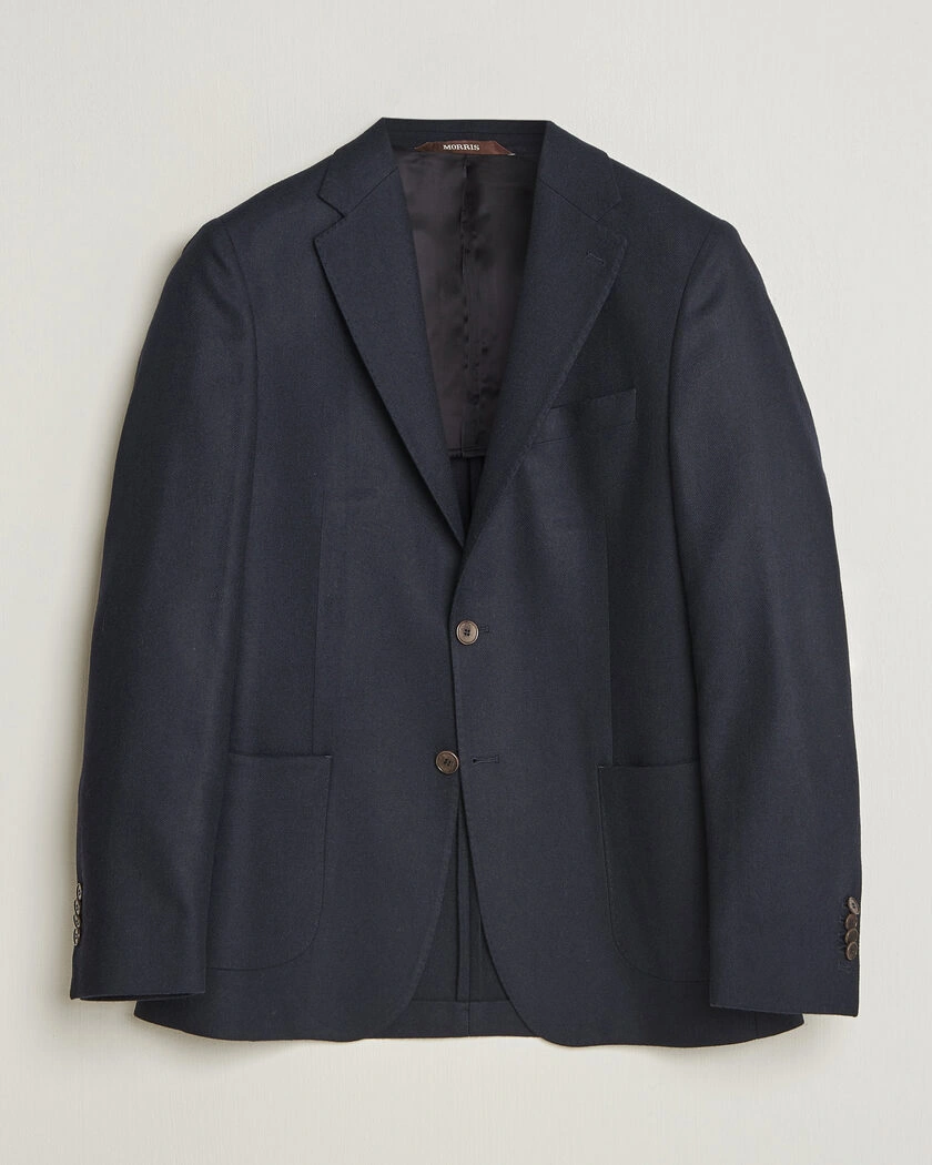 Morris Flannel Suit Blazer Navy – Blå