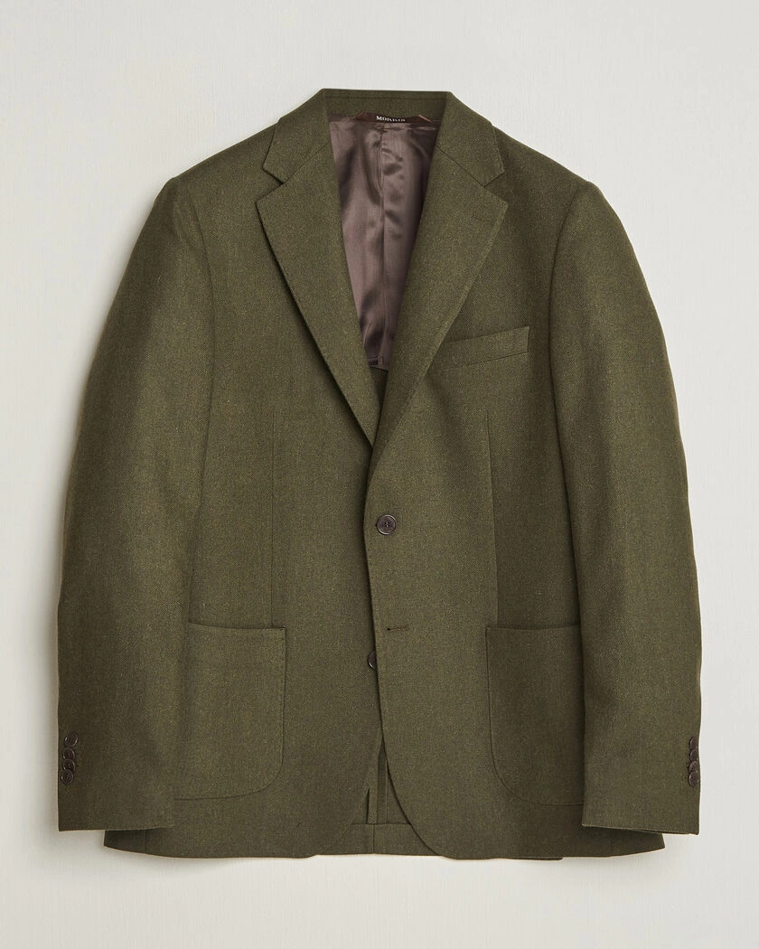 Morris Flannel Suit Blazer Green – Grön