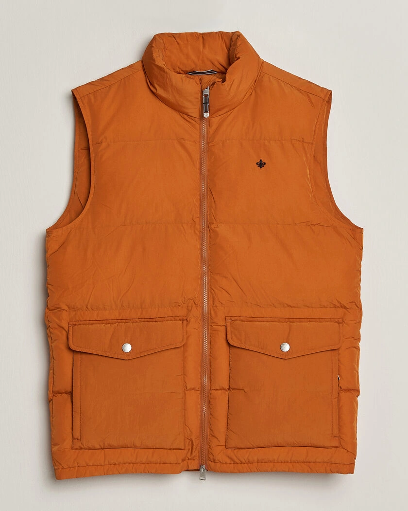 Morris Lennox Puffer Vest Orange – Orange