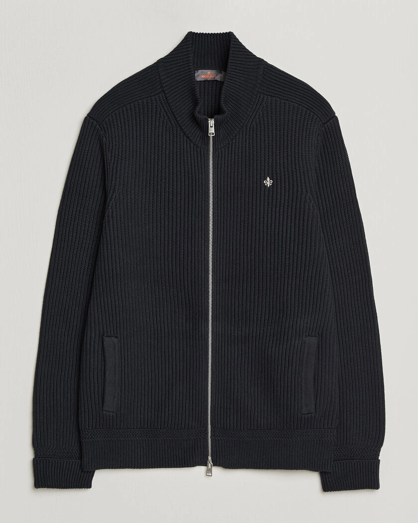 Morris Duncan Zip Cardigan Old Blue – Blå