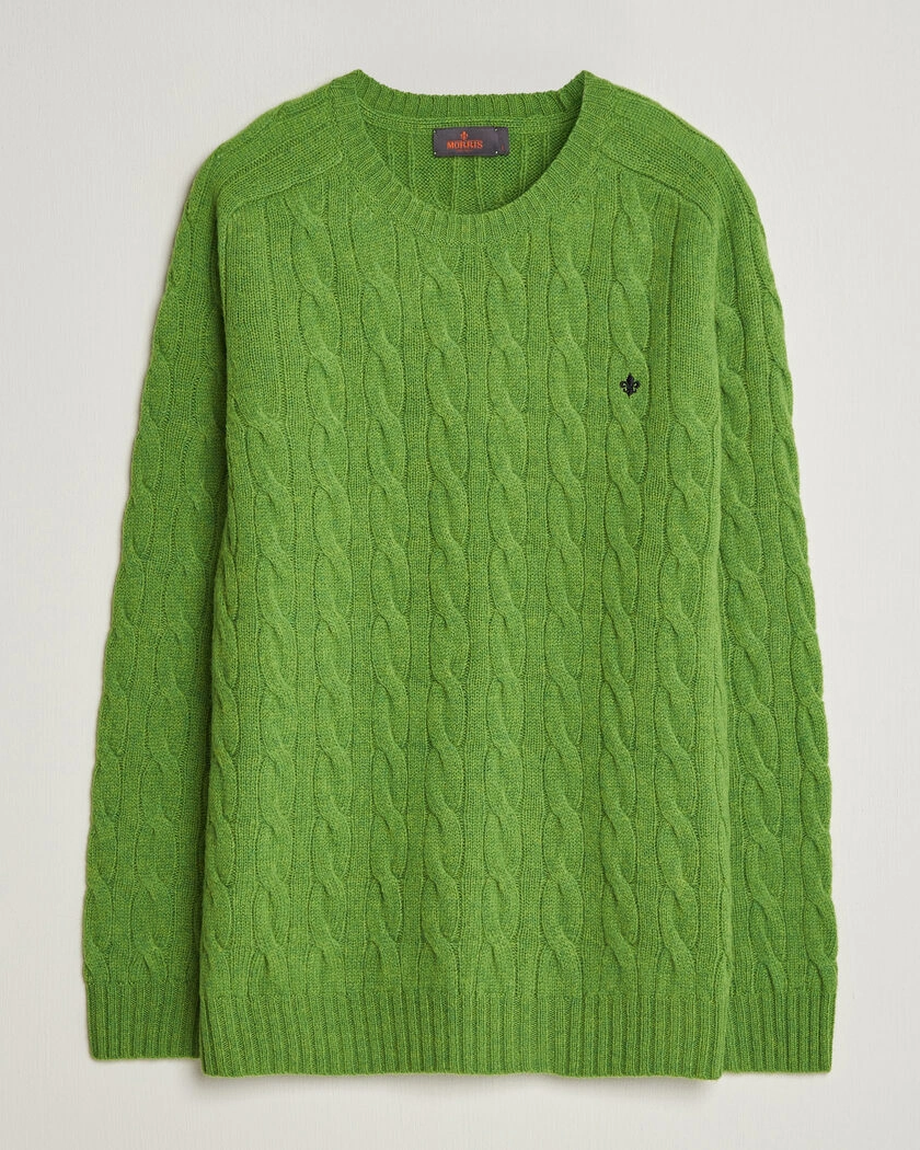 Morris Archard Cable Sweater Green – Grön