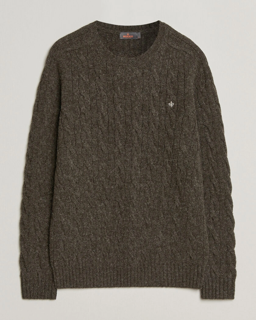 Morris Archard Cable Sweater Brown – Brun