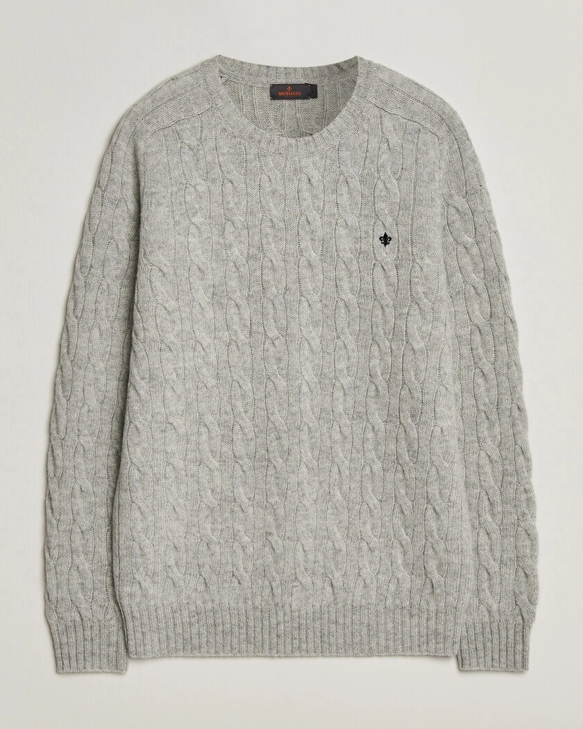 Morris Archard Cable Sweater Grey – Grå