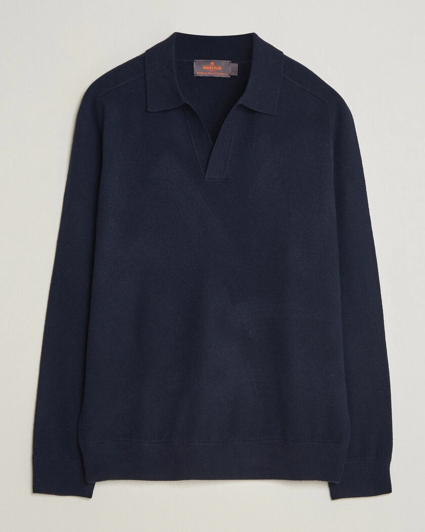 Morris Wilfred Cashmere Resort Polo Navy – Blå