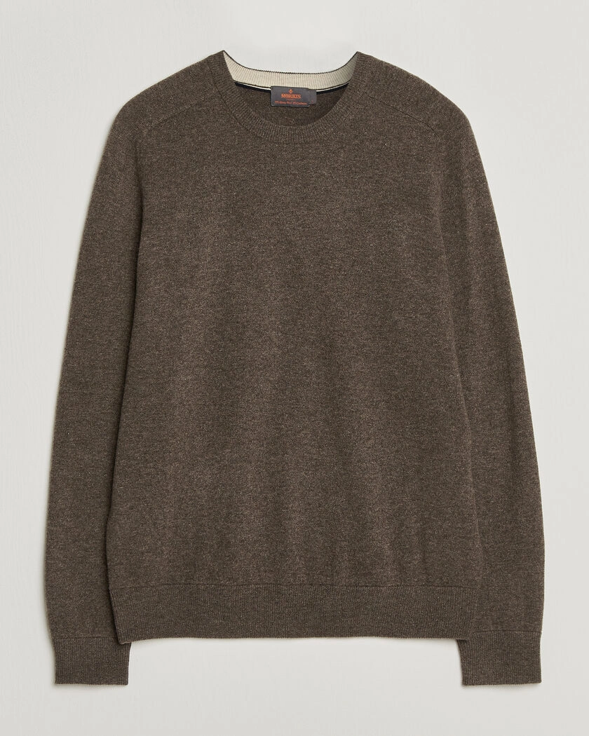 Morris Wilfred Cashmere O-Neck Brown – Brun