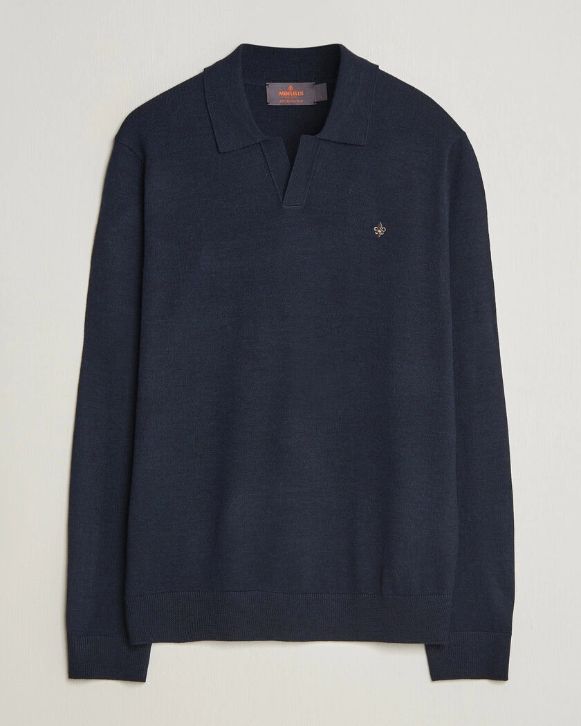 Morris Merino Resort Polo Navy – Blå
