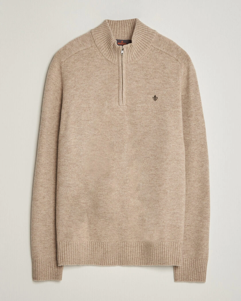  Morris Hertford Lambswool Half Zip Khaki – Beige