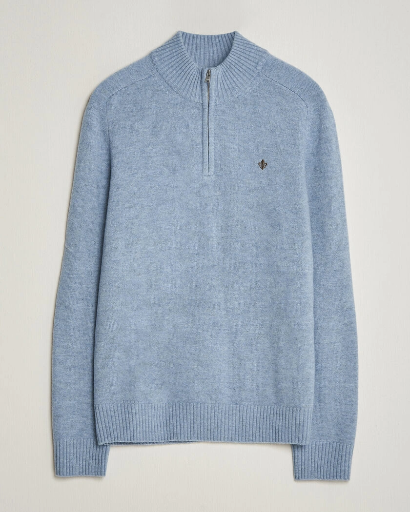 Morris Hertford Lambswool Half Zip Blue – Blå