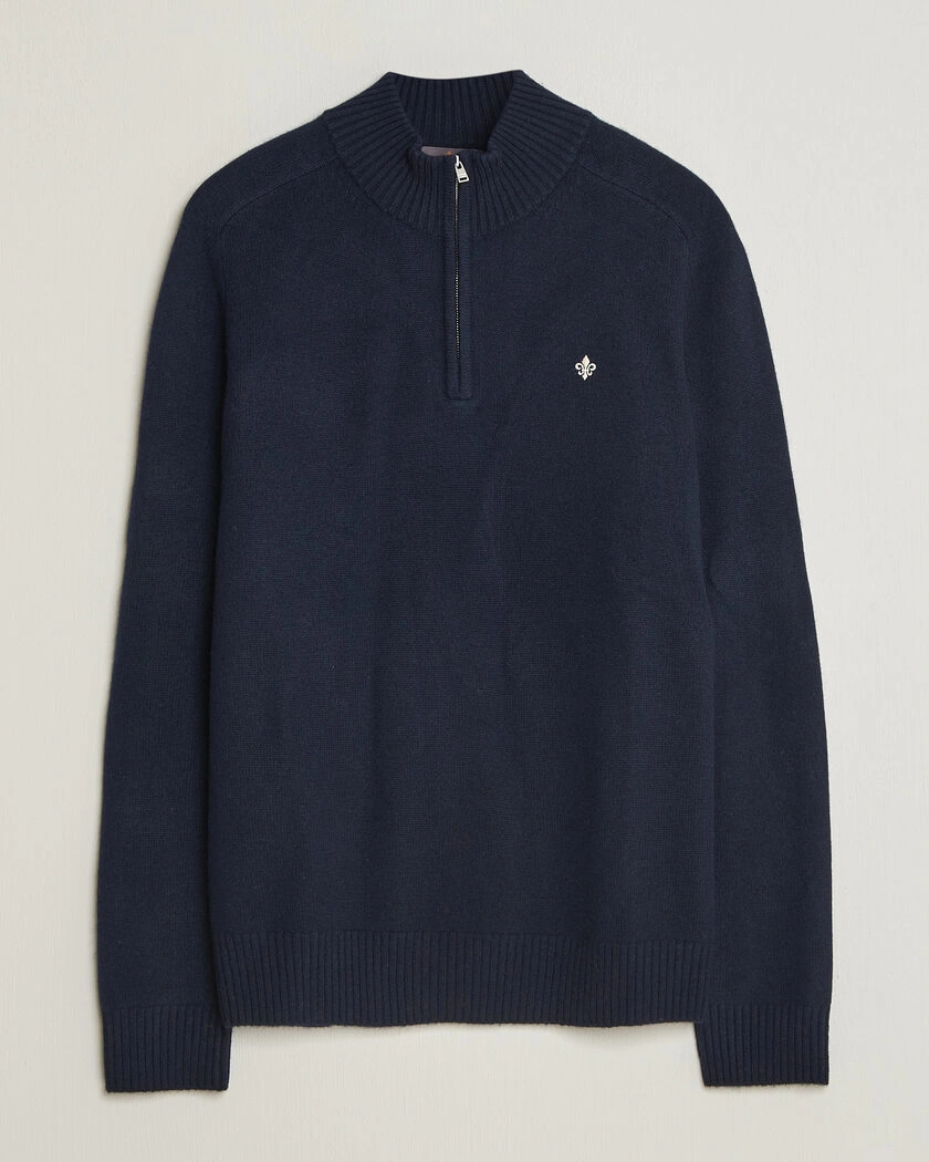 Morris Hertford Lambswool Half Zip Navy – Blå