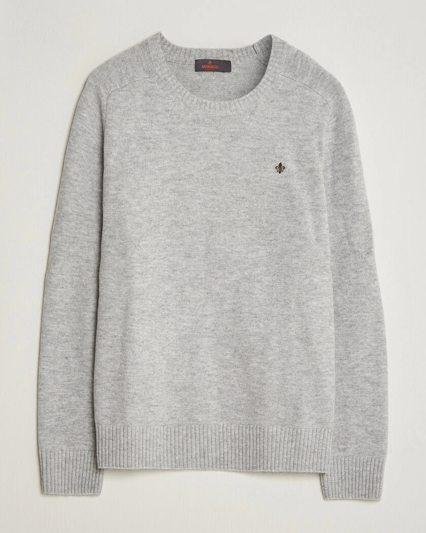 Morris Hertford Lambswool Crew Neck Grey – Grå