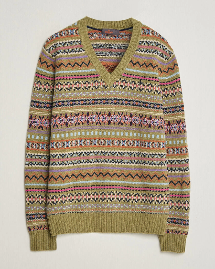 Morris Tavish V-Neck Olive – Grön
