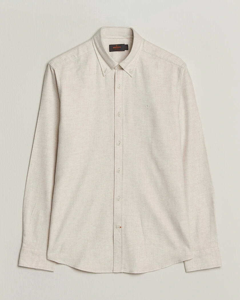 Morris Flannel Herringbone Shirt Off White – Vit