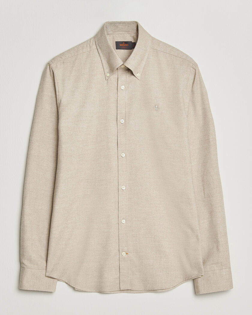 Morris Cashmere Twill Shirt Khaki – Beige