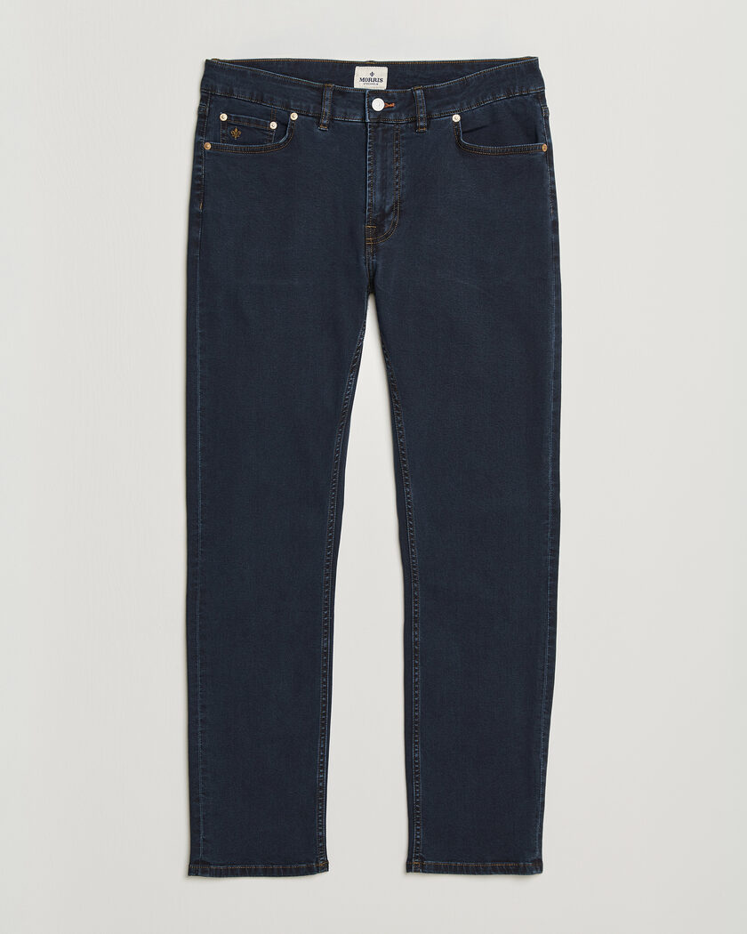 Morris Steve Satin Jeans Rinse Wash – Blå