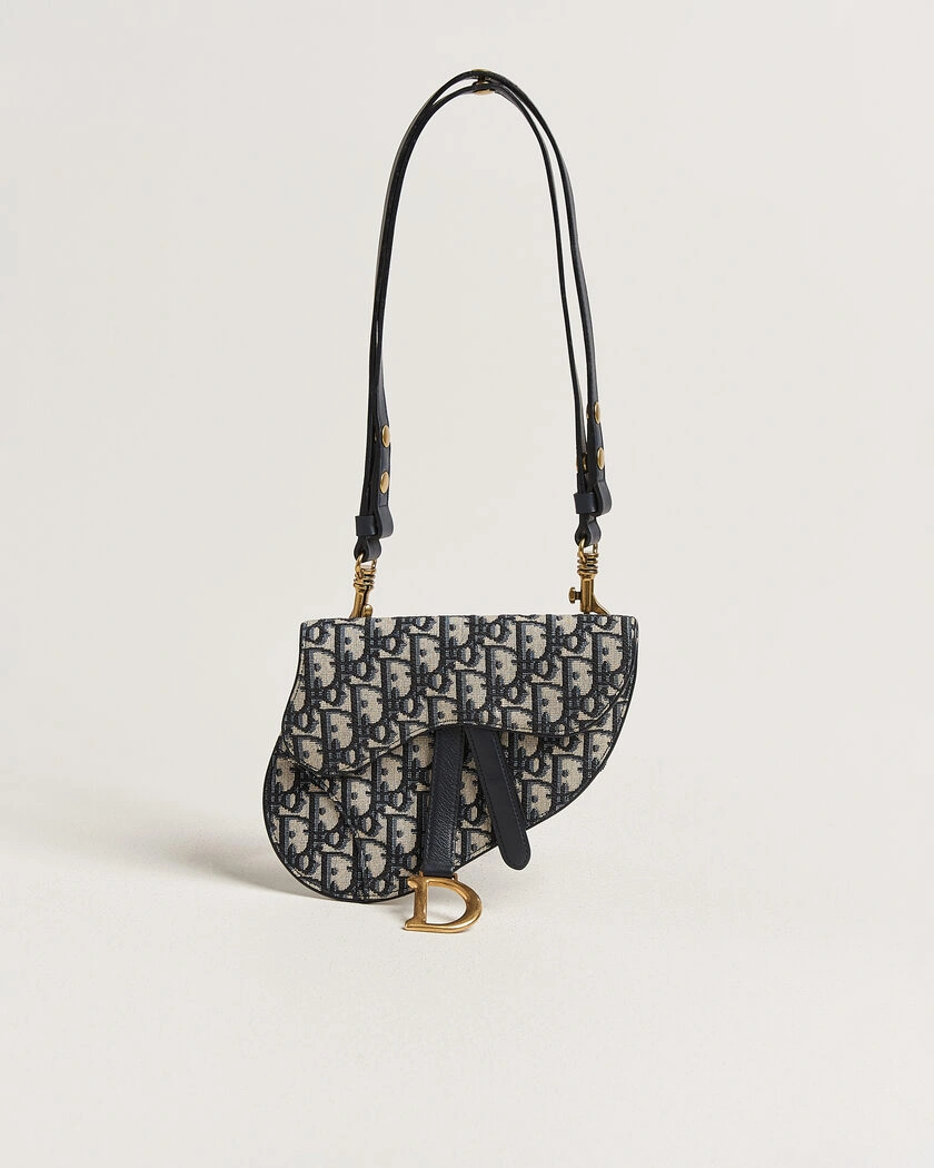 Dior Pre-Owned Saddle Belt Bag Oblique Jacquard Blue – Blå