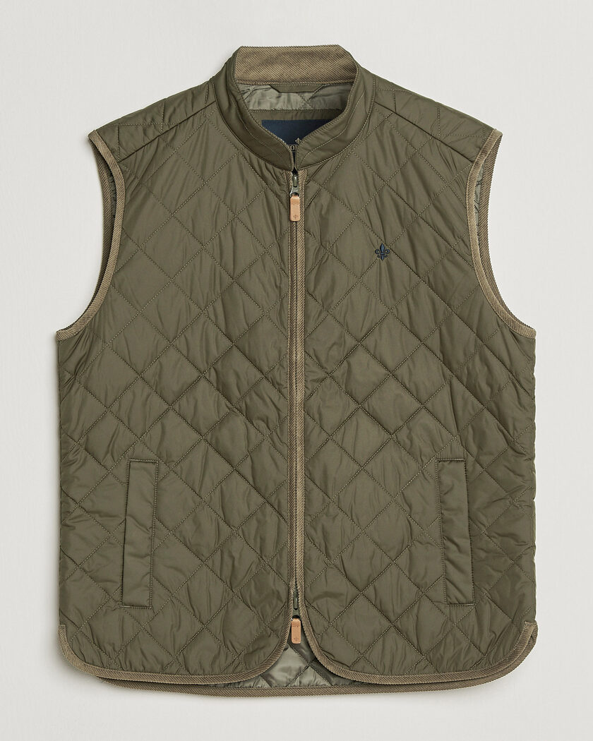 Morris Teddy Quilted Vest Olive – Grön