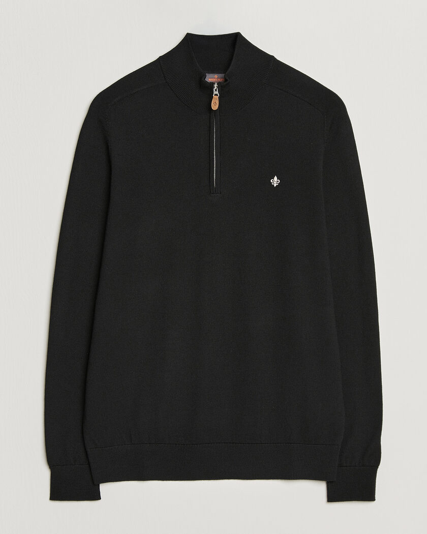 Morris John Merino Half Zip Black – Svart