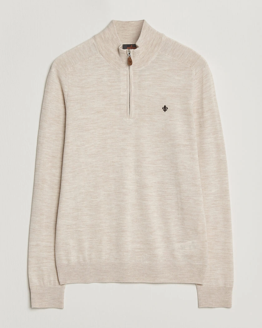  Morris John Merino Half Zip Off White – Vit