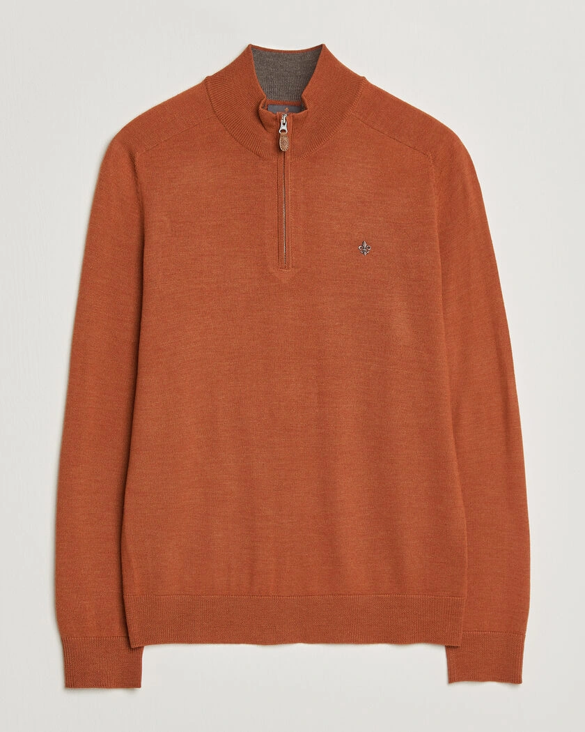 Morris John Merino Half Zip Orange – Orange