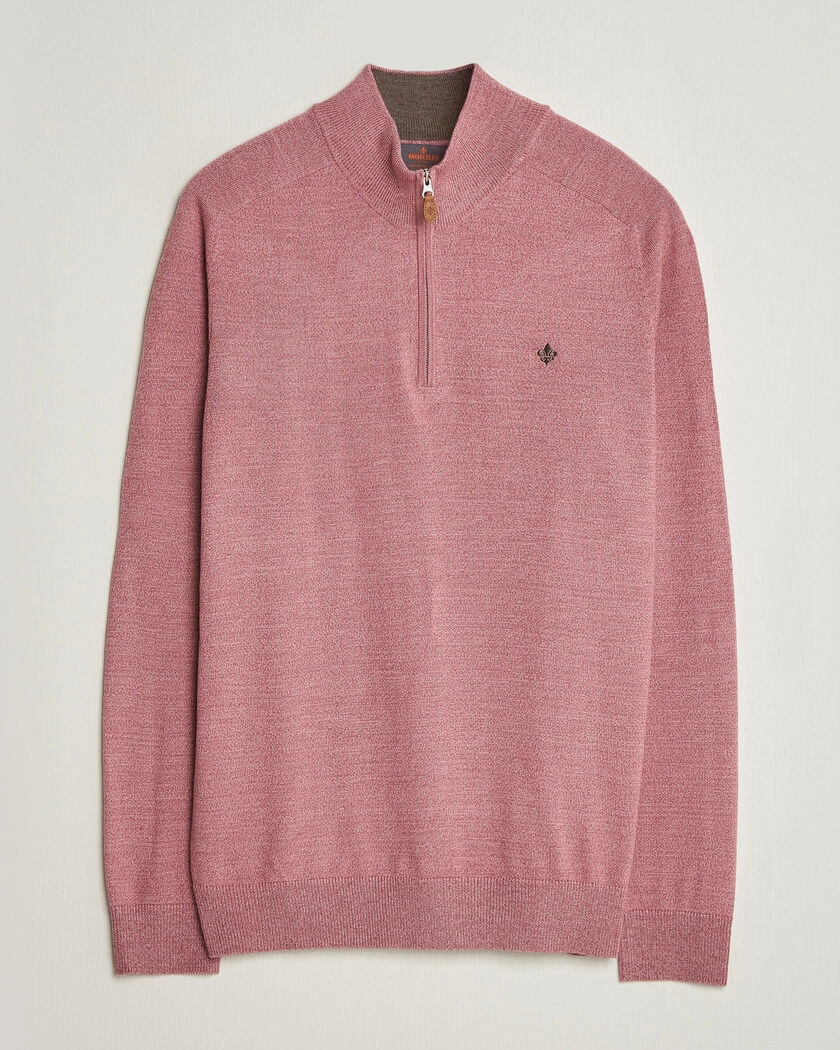  Morris John Merino Half Zip Cerise – Rosa