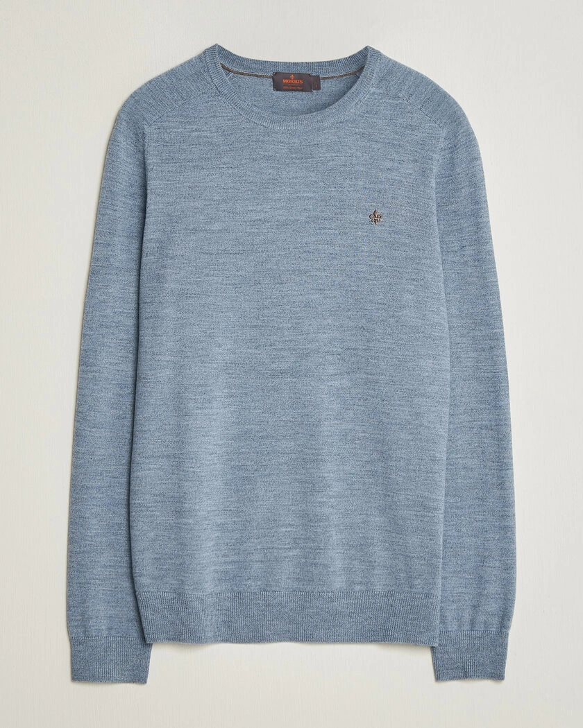 Morris Merino O-Neck Light Blue – Blå