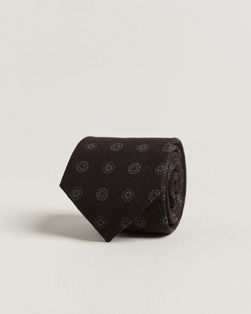 Amanda Christensen Wool Medallion 8cm Tie Brown – Brun