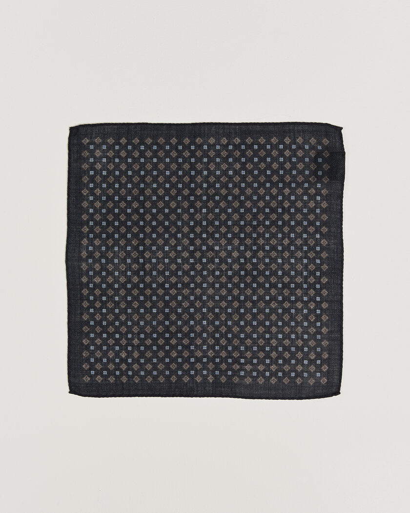 Amanda Christensen Wool Flower Pocket Square Navy – Blå