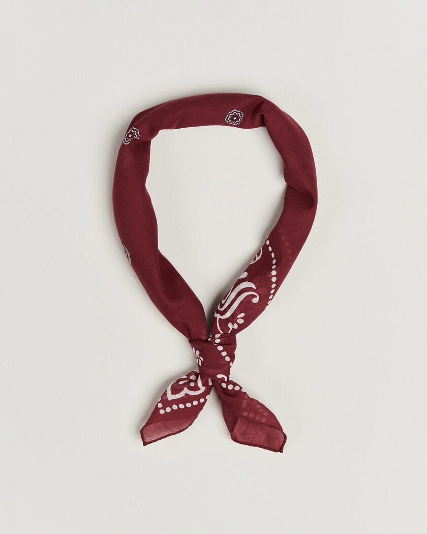 Amanda Christensen Cotton Voile Printed Flower Bandana Wine – Röd