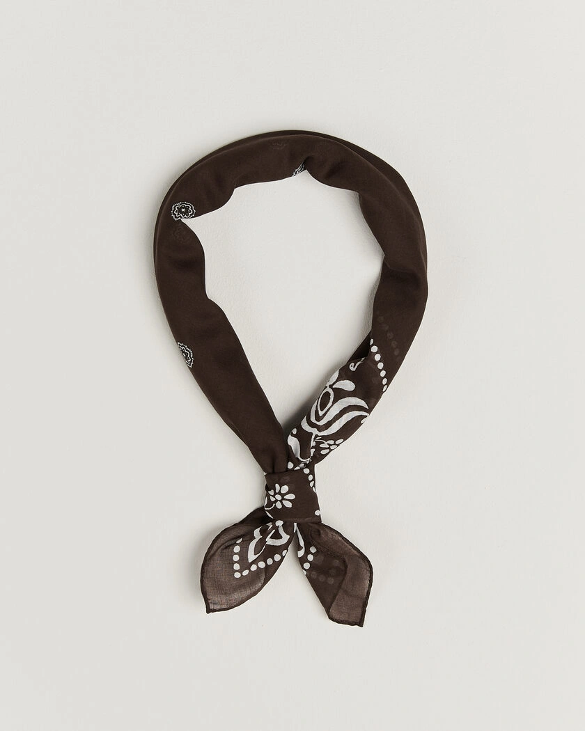 Amanda Christensen Cotton Voile Printed Flower Bandana Brown – Brun