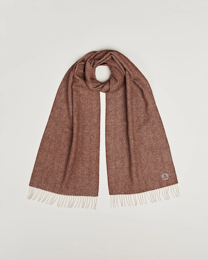 Amanda Christensen Wool Herringbone Scarf Rust – Röd