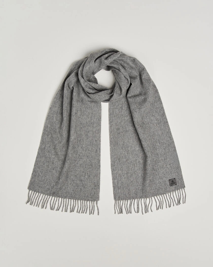 Amanda Christensen Wool Scarf Light Grey Melange – Grå