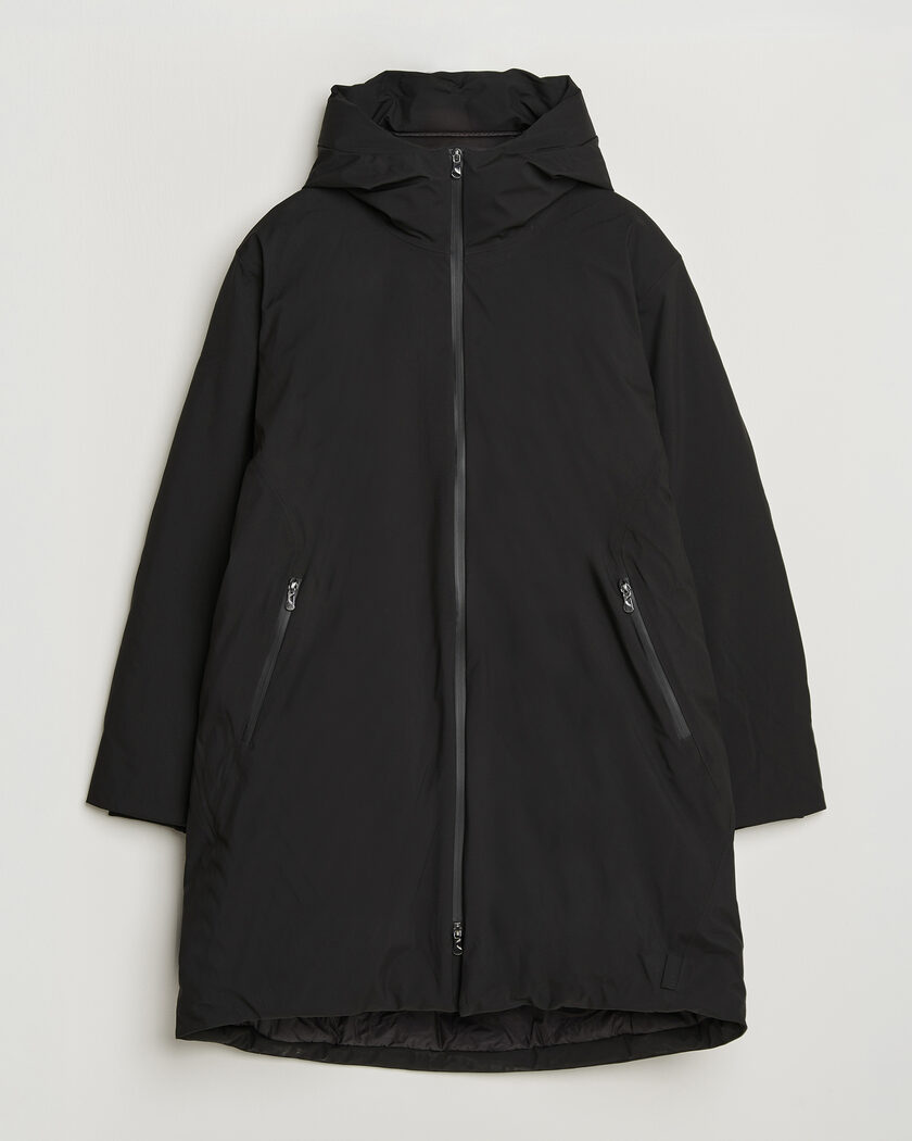 RAINS Sarna Long Puffer Jacket Black – Svart
