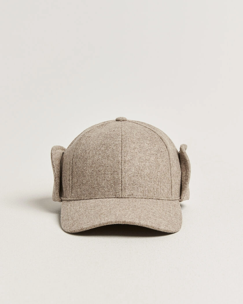 Varsity Headwear Merino Wool Earflap Baseball Cap Umber Beige – Beige