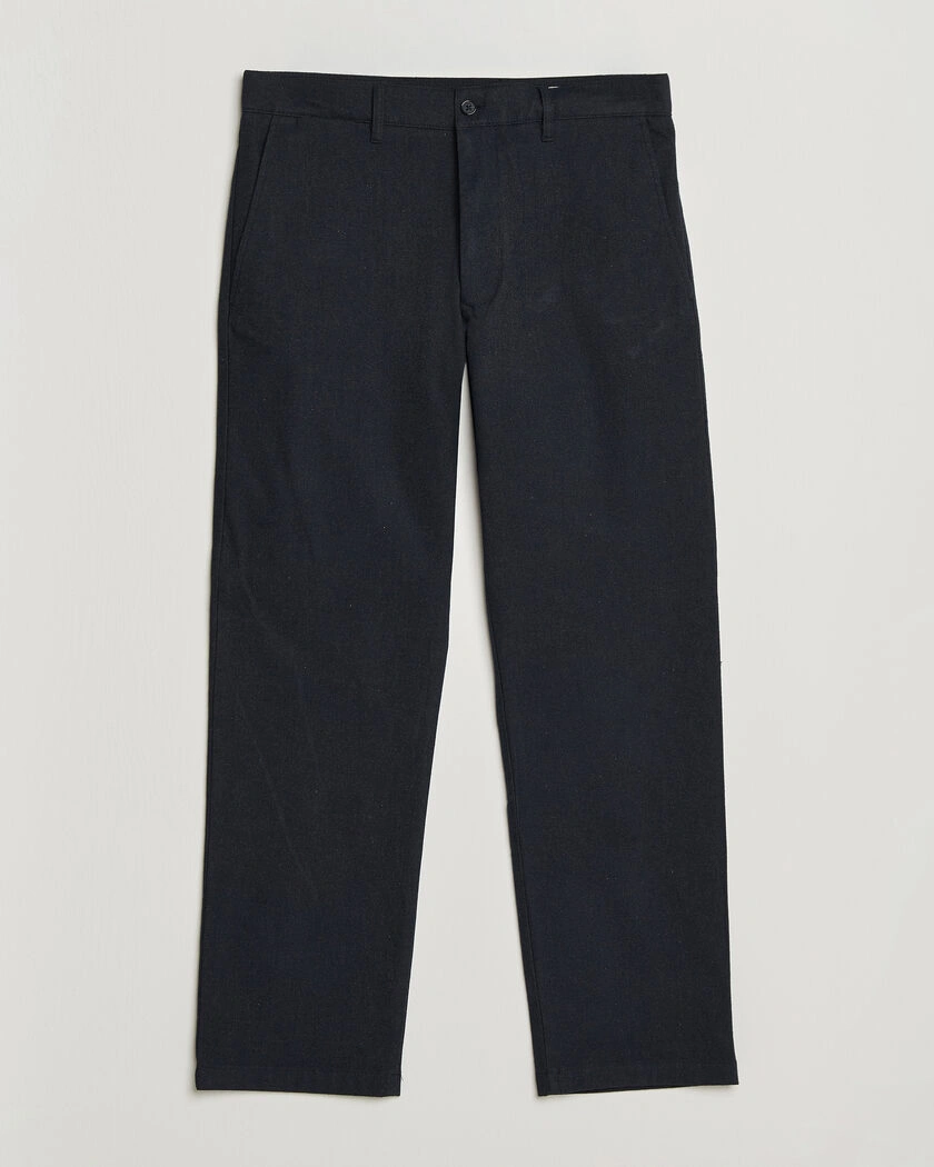 NN07 Aden Brushed Cotton Trousers Deep Navy – Blå
